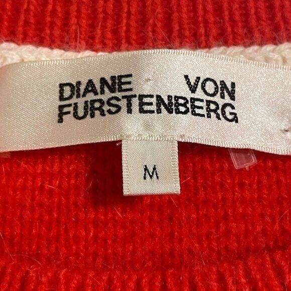 Diane von Furstenberg Striped Crewneck Long-Sleeve Baseball Pullover Medium - Picture 3 of 4